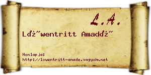 Löwentritt Amadé névjegykártya